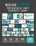 wielkie Combo. Prezentacja Power Point schemat mapa ikony, szablon